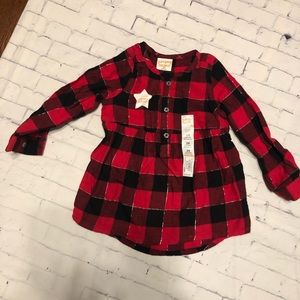 Baby girls Red and black plaid shirt 24 months Jumping Beans long sleeve